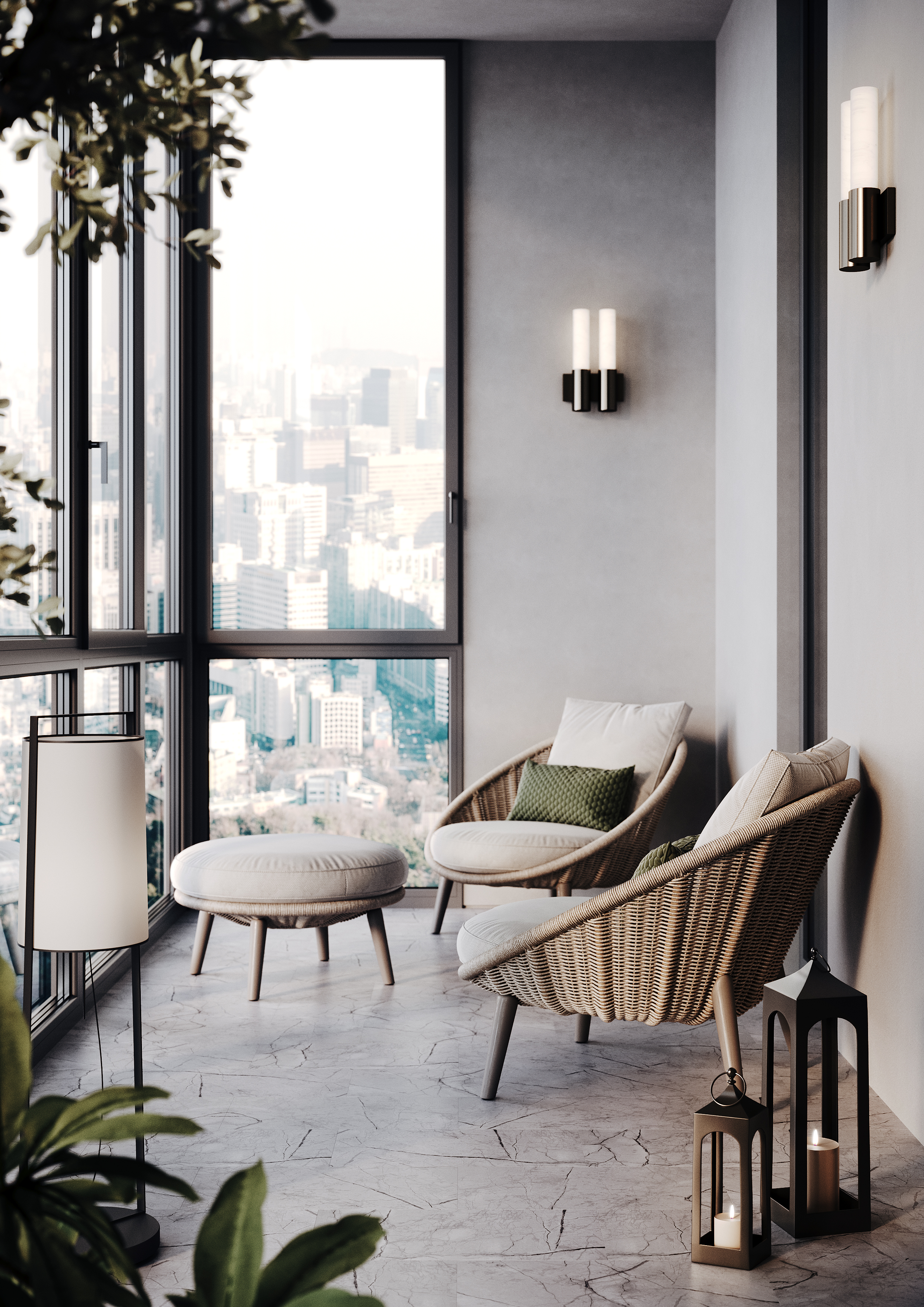 Кварцвиниловый SPC ламинат Home Expert Rock Shadow 9107 610×305×4 фото в интерьере